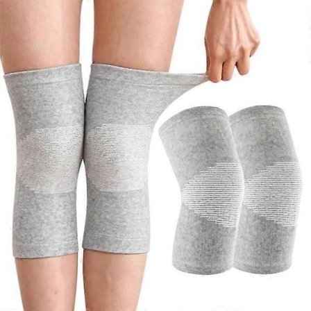Knebeskyttere i bambus, 2 stk. sports-knebeskyttere for menn og kvinner, knestøtte for kneartrose, elastiske knebeskyttere (XL)
