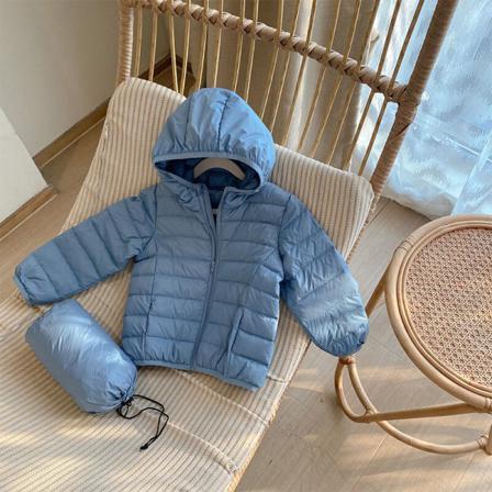 Flickor Långärmad Hooded Neck Ytterkläder Full Dragkedja Vadderad Kappa