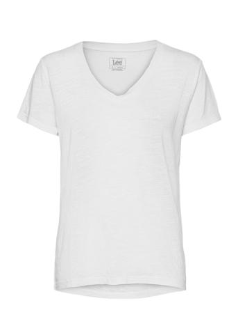V Neck Tee T-shirt Top Hvid Lee Jeans
