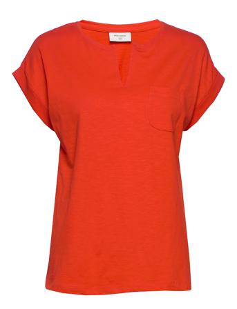 Viva-V-Ss-Pocket-Color T-shirts & Tops Short-sleeved Röd FREE/QUENT