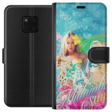 Yhteensopiva Lompakkokotelo Huawei Mate 20 Pro Seikkailumaailma Steve, Creeper ja eläimillä värikkäässä palikkagrafiikassa