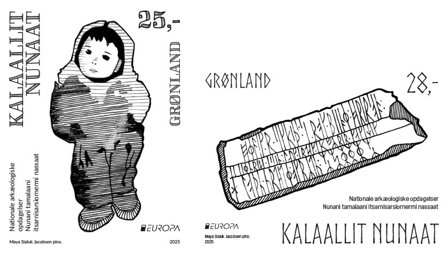Grønland - EUROPA 2025 Nationale arkæologiske opdagelser - Postfrisk sæt 2v