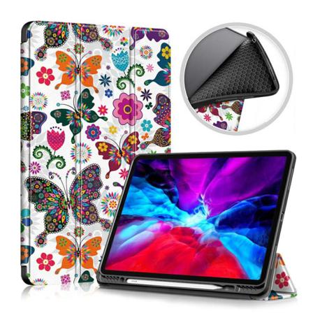 Ipad Air 2020/2022 / Pro 11 Tri-fold Fodral Med Pennhållare Fjär Fjärilar