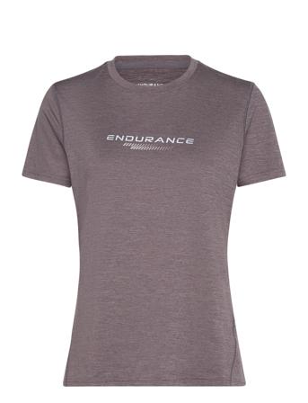 Wange W Melange S/S Tee Sport Women Sport Clothing Sports Tops & T-shirts Sport T-shirts Grey Endurance