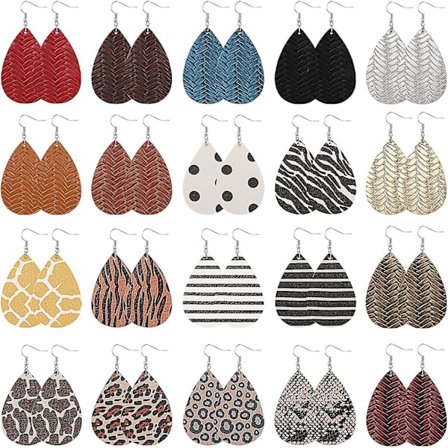 20 par konstläderörhängen Lättviktslövörhängen Teardrop Dangle örhängen för alla hjärtans dag St Patrick's Day