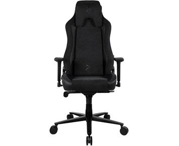 Arozzi Vernazza Soft Fabric Vento - Pure Black - Kvalitativ, justerbar gamingstol i mjukt tyg & PU-läder