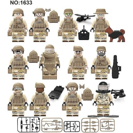 12 stk. Soldater Byggeklodser Specialstyrker Klodser Våben Våben Kompatibel Mursten Legetøj
