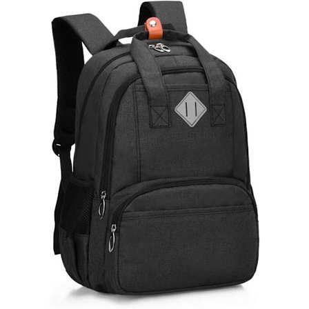 Skole tasker til drenge piger børn, multi-lomme til alder 6-18 (sort)