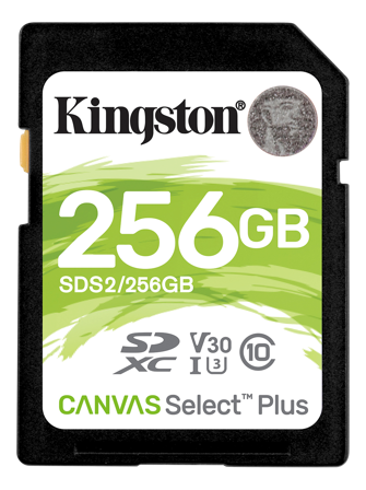 Kingston Canvas Select Plus - flashminnekort - 256 GB - SDXC UHS-I