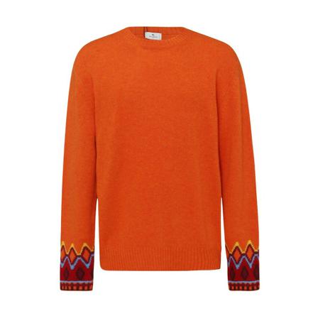 Etro, Round-neck Knitwear Pomarańczowy, Mężczyzna, Rozmiar: M