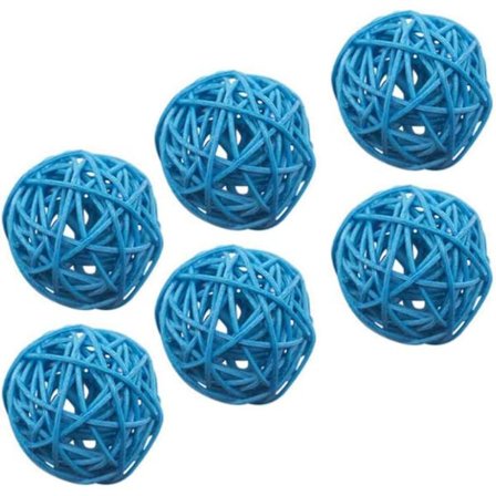 6 st Rotting Takraw Dekorativa Boll Vas Fylld Hål Boll (Ljusblå)
