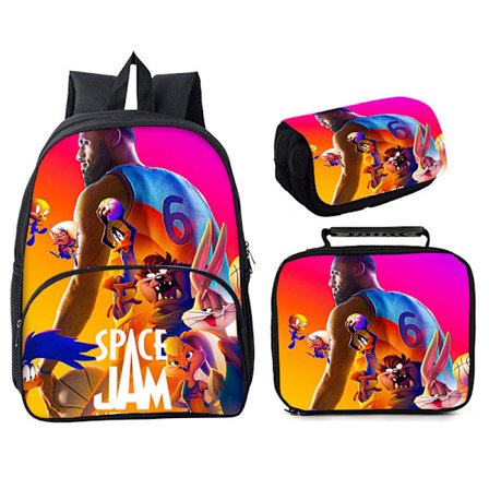 air slam dunk 2 tredelad 16-tums skolväska Space Jam style 11