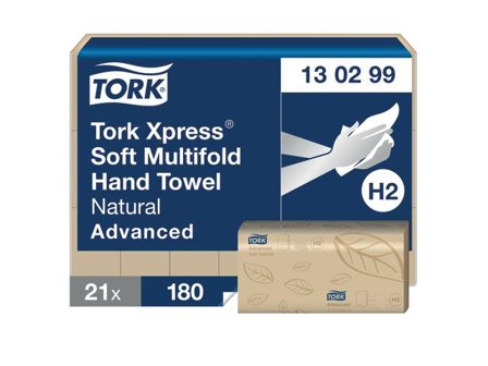 TORK Pappershandduk Xpress H2 Advanced Mjuk Multifold 2-lagers natur 3780/fp - Lyreco - Städ och hygien - Toalettpapper och torkpapper - 