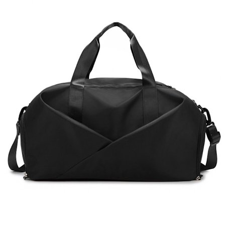 Sports Gym Bag med våt- og tørrseparasjonslomme og skoskap (svart)
