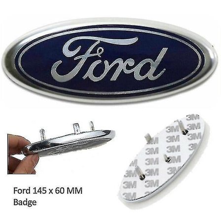 Ford Badge Oval Blå/krom 145x 60mm For/bag Emblem Focu