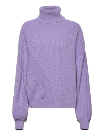 Recycled Wool Mix Rerik Sweater Turtleneck Polotröja Lila Mads Nørgaard
