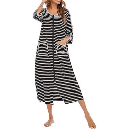 Naisten neuletakit, naisten vetoketjulliset aamutakit, lyhyt-/pitkähihaiset kotivaatteet, pehmeä vetoketjullinen kylpytakki taskuilla, yöasut, yöpuku 