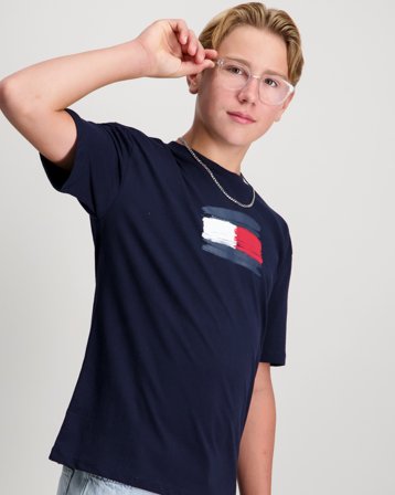 Tommy Hilfiger FLAG ARCHIVE TEE SS Blau T-Shirts Jungen - Kids Brand Store