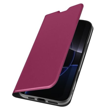 Fodral till iPhone 16 Pro Max - AVIZAR - Soft touch - Korthållare - Videostöd - Burgundy