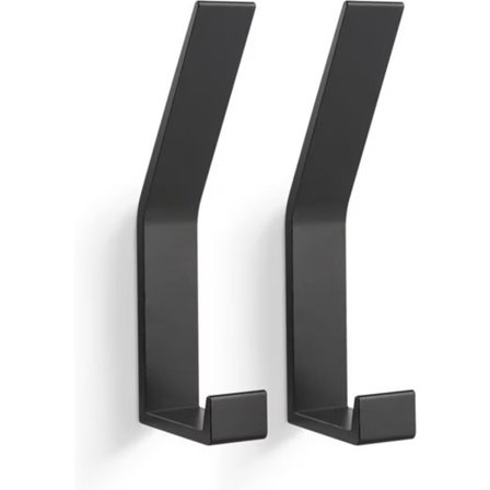 2/6-pakka Alumiinisia Vaatekoukkuja, Seinäkoukkuja - Kaksoiskoukku Seinäasennukseen