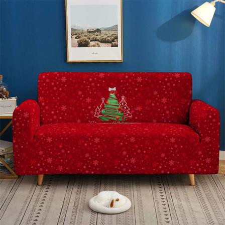 1/2/3/4 Flexibilitet Printed Snowflake Print Xmas Sofa Cover