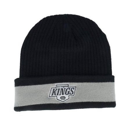 Fanatics - NHL Svart cuff Beanie - Los Angeles Kings Black/Stone Gray Pom @ Hatstore