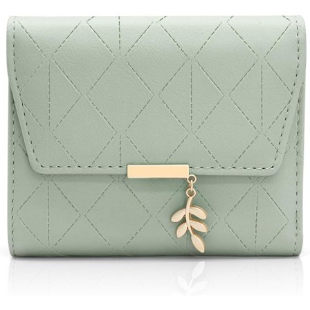 (Vihreä-1) Naisten PU-nahkainen lompakko, pieni kolikkopussi, korttipaikat, lyhyt naisten lompakko vetoketjulla