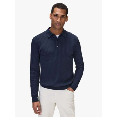 John Henric Cotton Rib Knitted Ls Polo Sweater (filippo) Tröjor Herr XXL