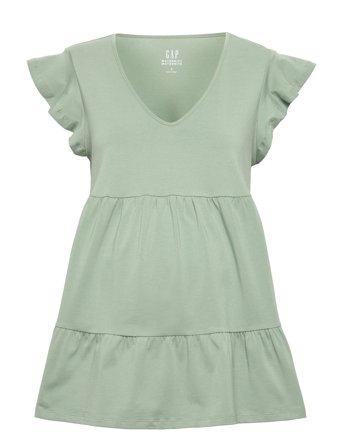 GAP Maternity Flutter Sleeve Top - Green - S