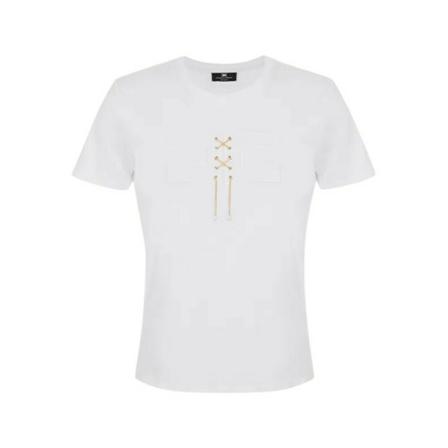 Elisabetta Franchi, T-Shirts Biały, Kobieta, Rozmiar: XS