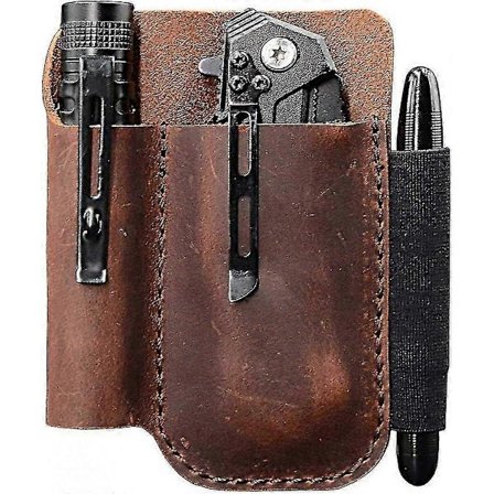 Knivslida Organizer Ficka i Läder - Fullnarvläder