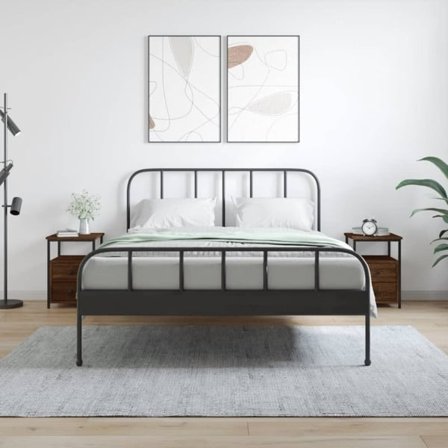 vidaXL Sängbord 2 st brun ek 34x35,5x50 cm konstruerat trä