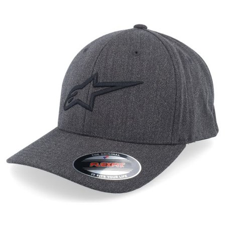 Alpinestars - Grå flexfit Keps - Ageless Curve Heather Charcoal/Black Flexfit @ Hatstore