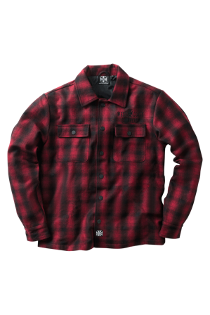 Jakke West Coast Choppers Wool Lined Plaid Rød/Sort XL