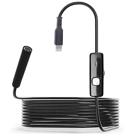 HD305 3m Pitkä 7mm Kovakaapeli Kameralinssin Mikroskooppi iPhone iP-järjestelmälle Endoskooppi