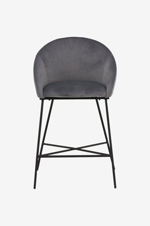 Venture Home - Baarituoli Velvet - Harmaa - Baarituolit & baarijakkarat - - Homeroom