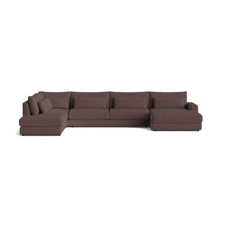 Sevilla U-sofa, højrevendt - Lincoln Brun - 420x240x85 - Sofa, u-sofa