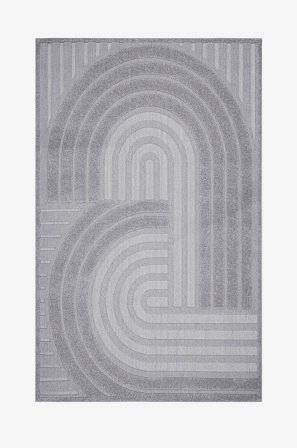 KM Home - Teppe Hampton for innvendig bruk/utvendig bruk - Grå - Utendørstepper - 200X290 - Fra Homeroom