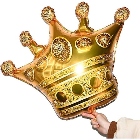 6 st stora guld kronballonger, jätteballong i folie, aluminium