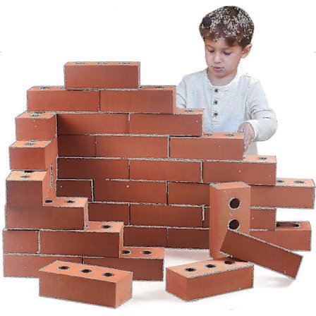 100 stk. Naturlig Størrelse Skum Byggeklosser 1.6x0.8x0.45cm For Konstruksjonsrollelek Og Latesomlek