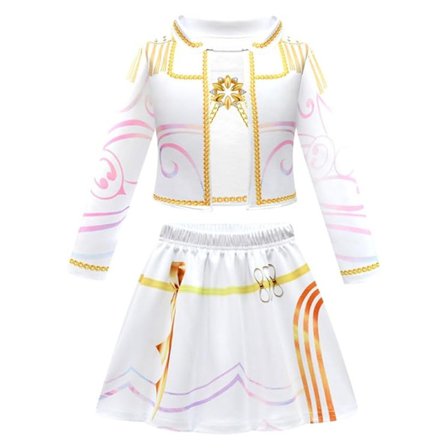 2025 Demon Hunter K-Pop Kostym | Halloween Outfit Kvinnor Barn Cosplay Rosa och vit 3-delad set Rosa och vit 3-delad set-Glad