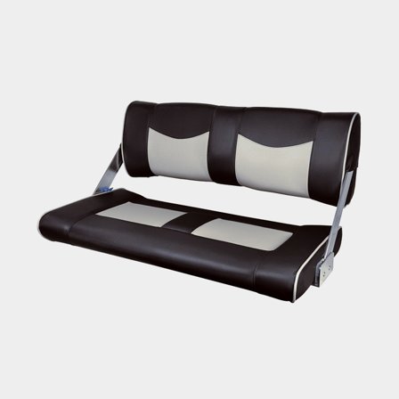 Sofá náutico dobrável ESM ST90 Deluxe, 90 x 44 x 52 cm, preto com detalhes azul claro