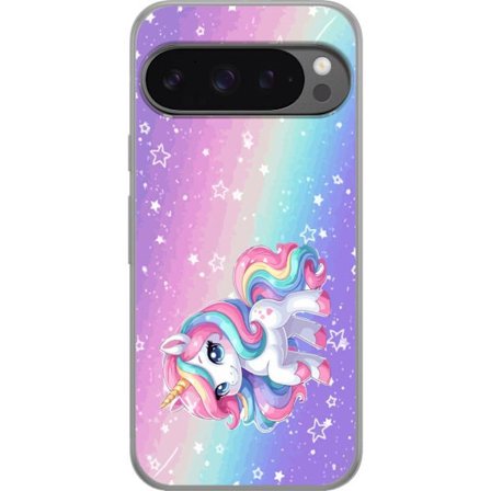 Kompatibel Mobilcover til Google Pixel 9 Pro XL Stitch i polaroidrammer med blå pasteltoner og søde udtryk i collager med hjerter