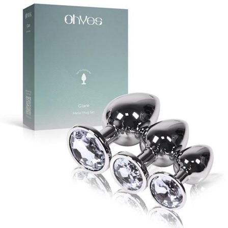 OHYES Metal analplug sæt - 3 dele - Anal plugs til mænd og kvinder - Hvid