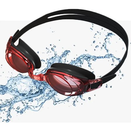 Svømmebriller, ingen lækage, vandtætte, anti-dug, anti-UV, egnet til mænd, kvinder, teenagere( Rød)