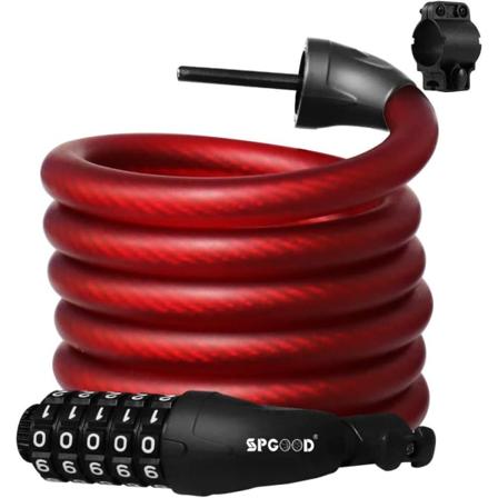 Py r n lukko 180cm/12mm (9 v ri ) kaapelilukko numeroilla ja korkealla turvatasolla, vedenpit v turvallinen kest v nollautuva digitaalinen 