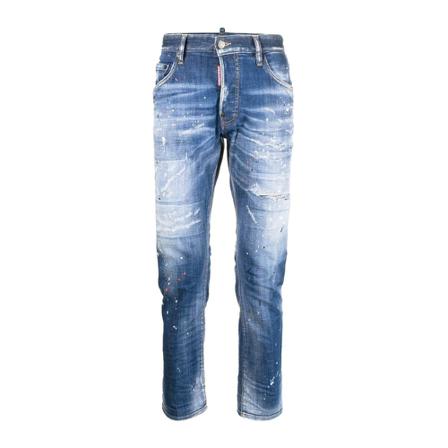 Dsquared2, Medium Painter Wash Skater Jeans Blauw, Heren, Maat:S,elastaan