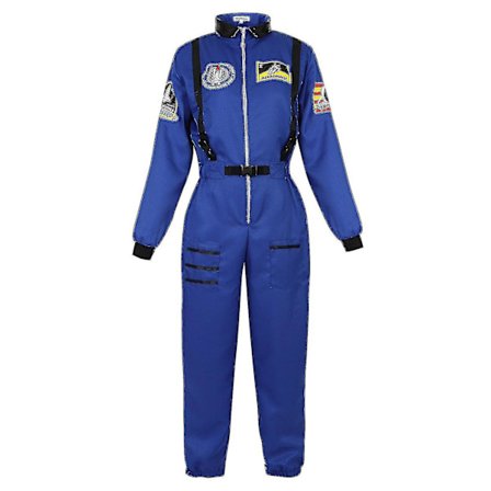 Astronaut kostym rymddräkt för vuxna Cosplay kostymer Dragkedja Halloween kostym par flyghopp Blue for Women
