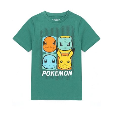 Pokemon Boys Characters T-Shirt 5-6 år Grön