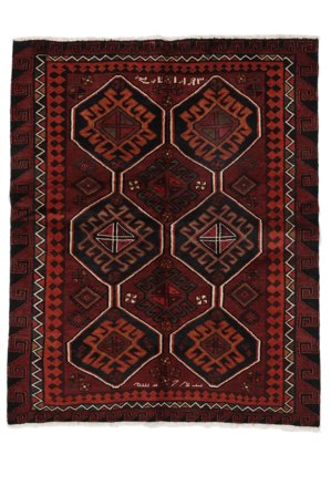 Tapis Lori Tapis 151X190 Noir/Rouge Foncé (Laine, Perse/Iran)